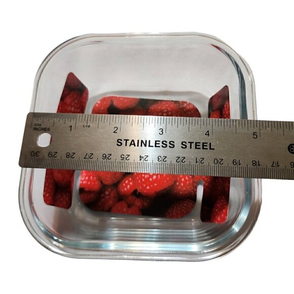 Cuisinart Glass Storage Container with Bamboo Lid Square Microwave Oven 5x5 New - Picture 6 of 13